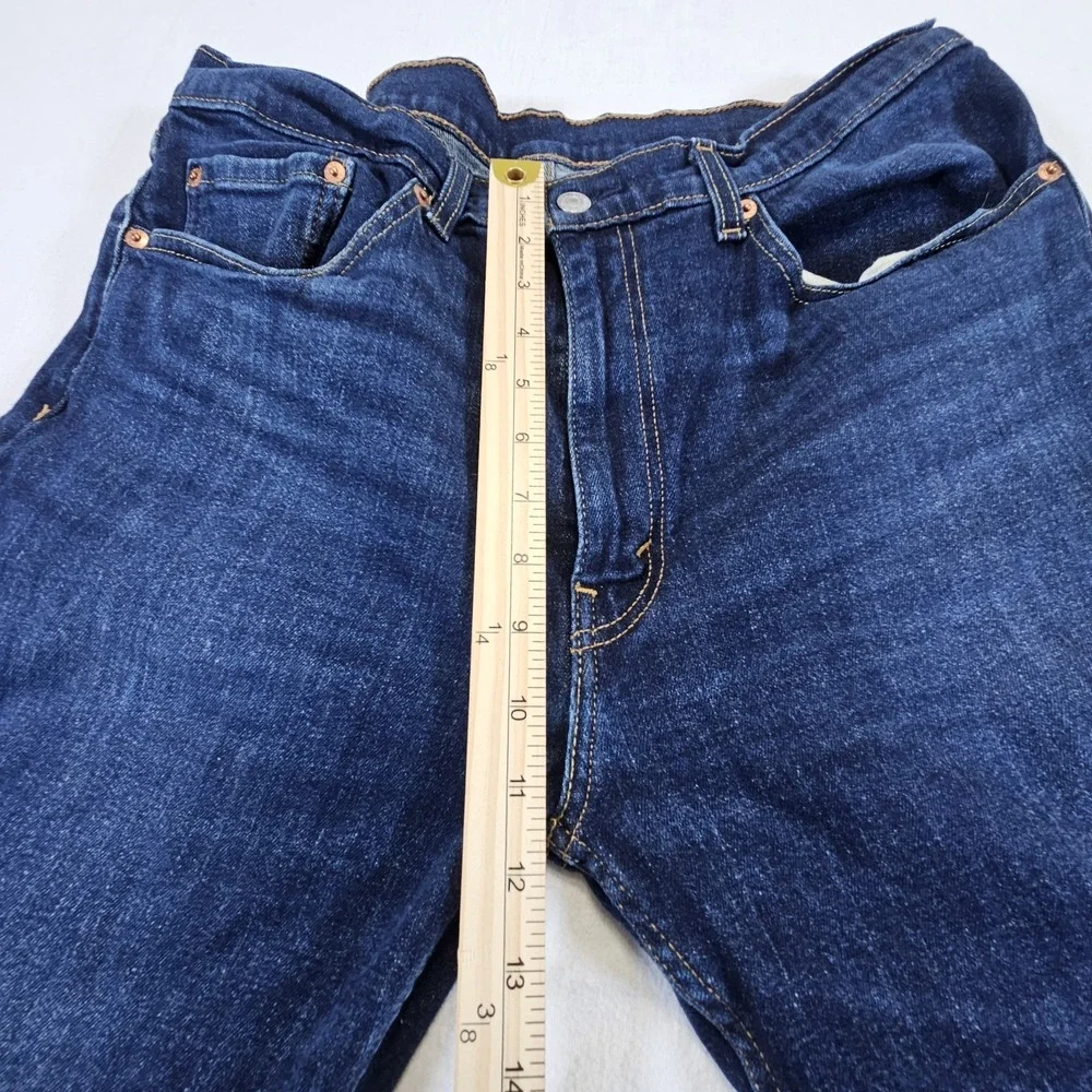 Levi's 505 Jeans Mens 36 32 Regular Fit Straight Leg Jeans Dark Wash Red 